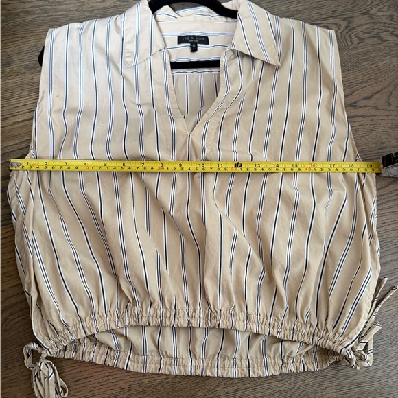 rag & bone Fiona cotton top in a tan and white striped pattern. Size M, EUC . - Picture 7 of 7